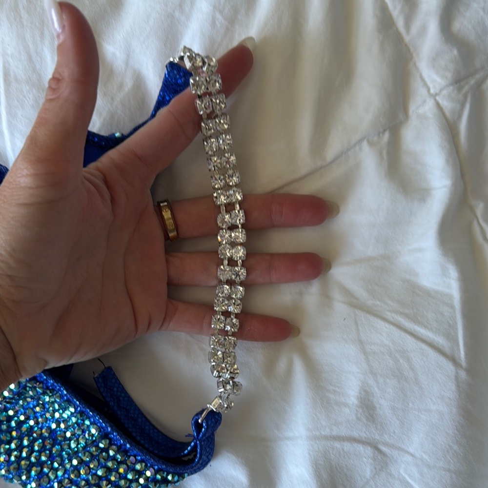 Blue Rhinestone Bikini Set - Picture 3 of 8